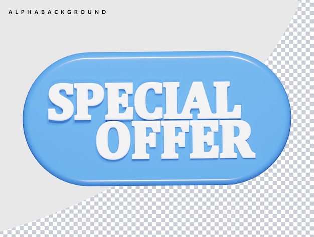 El icono de la oferta especial es una ilustración de renderizado 3D
