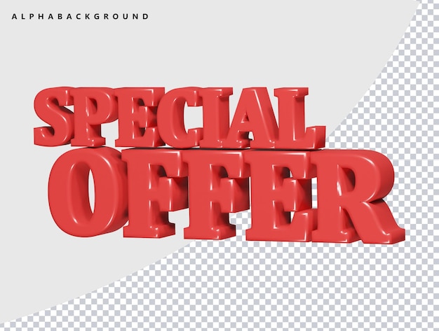El icono de la oferta especial es una ilustración de renderizado 3D