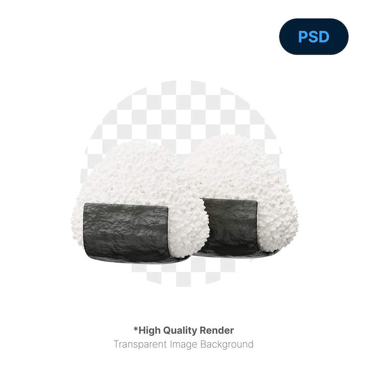 PSD icono onigiri 3d premium psd