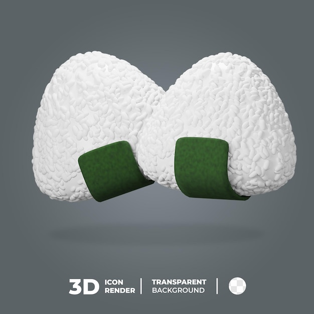 Icono de onigiri de comida 3d