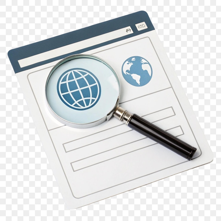 PSD icono de optimización de análisis de página web aislado en un fondo transparente