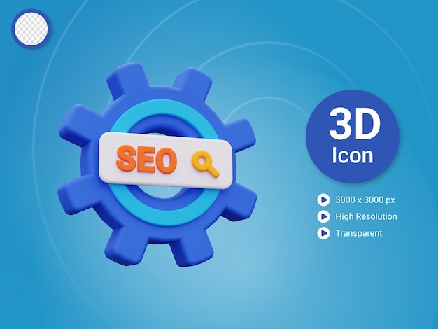 Icono de optimización de motor de búsqueda 3d