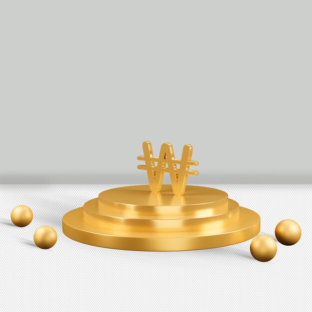 Icono de oro ganado aislado render 3d