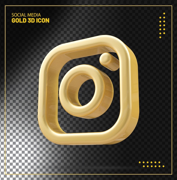 PSD icono de oro instagram 3d lujo