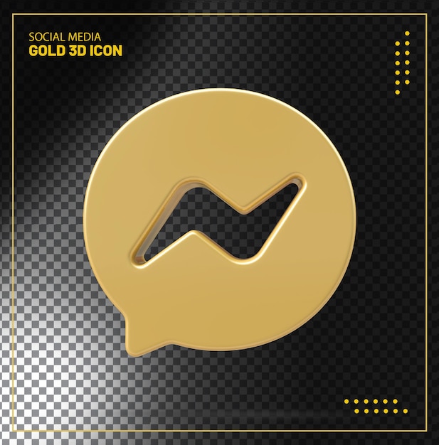 Icono de oro mensajero 3d