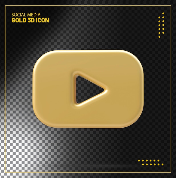 icono de oro youtube 3d