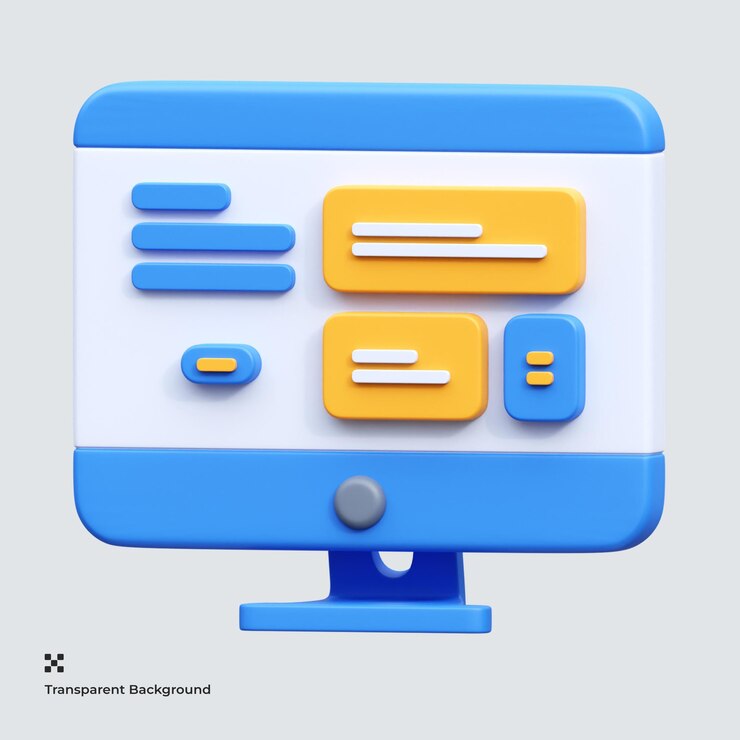 PSD icono de la página de aterrizaje 3d