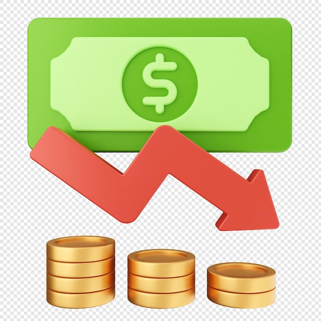 Icono de pago de dinero en 3D