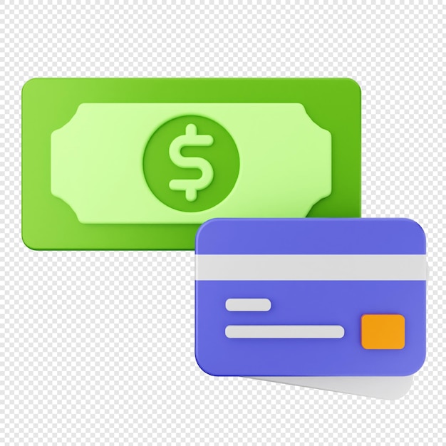 Icono de pago de dinero en 3D