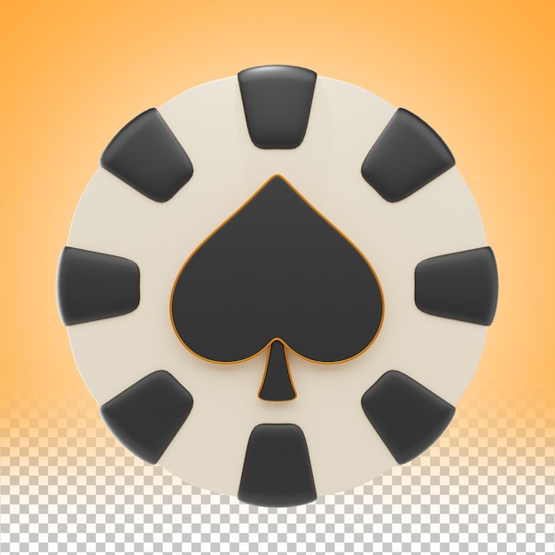 icono de la pala de fichas del casino e ilustración en 3D