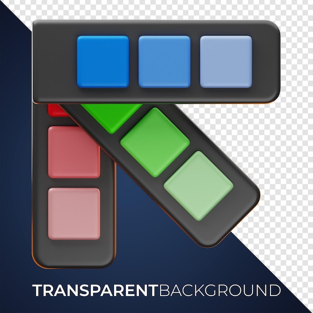 PSD icono de paleta de colores de diseño gráfico premium representación 3d sobre fondo aislado png