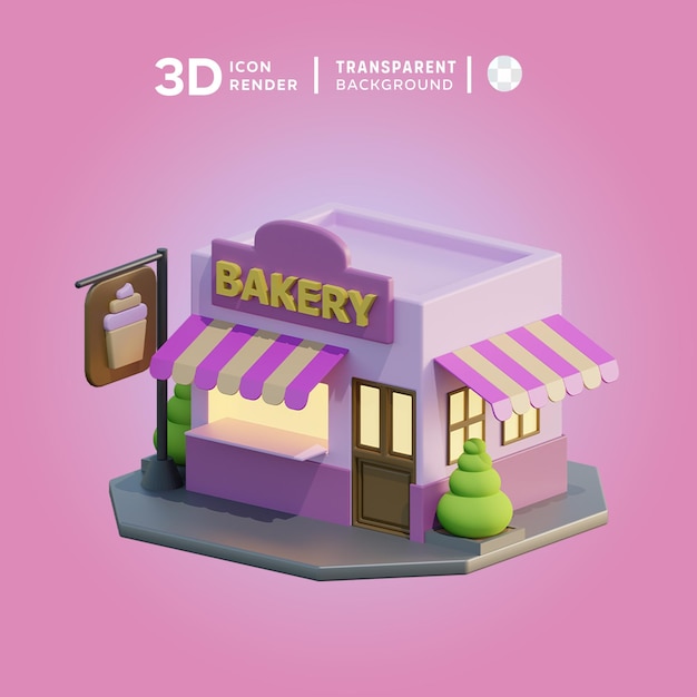 PSD icono de panadería en 3d ilustración