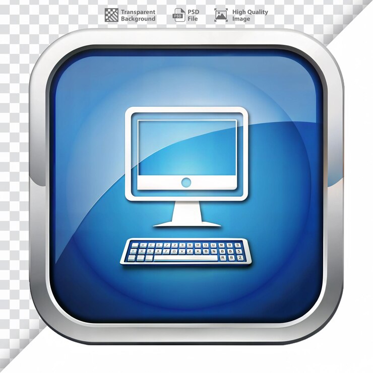 PSD icono de una pantalla de computadora que simboliza la presencia en línea y la conexión digital