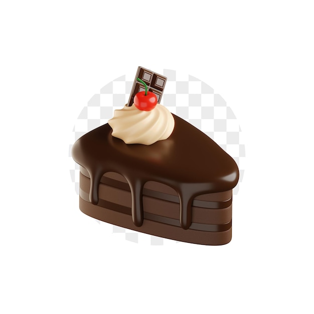 Icono de pastel de chocolate en 3D