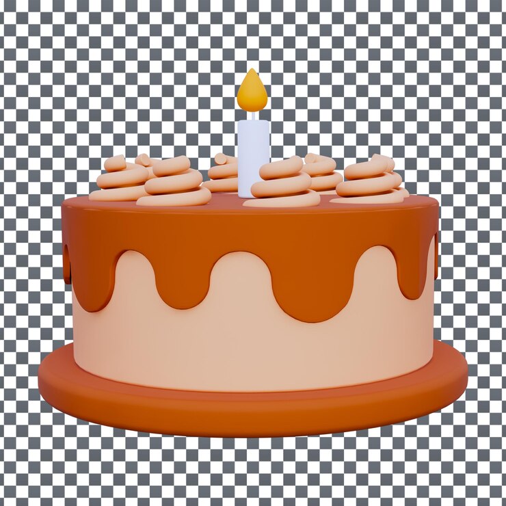 PSD icono de pastel psd 3d en fondo aislado y transparente