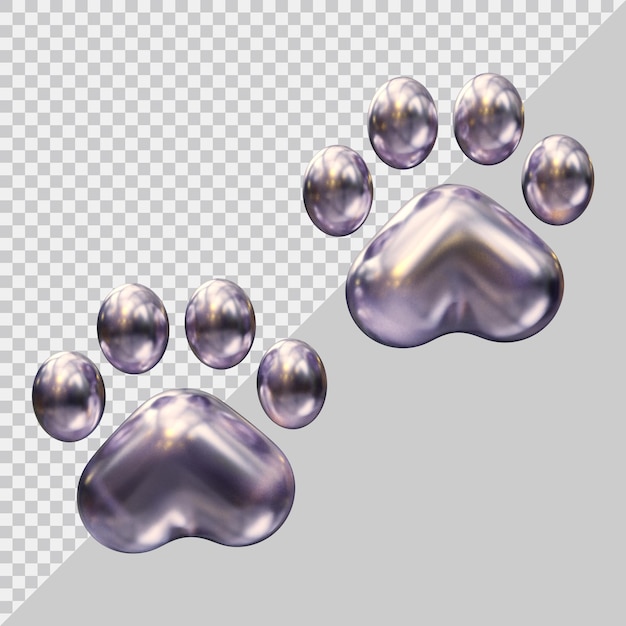 PSD icono de pata de perro o gato con estilo moderno 3d