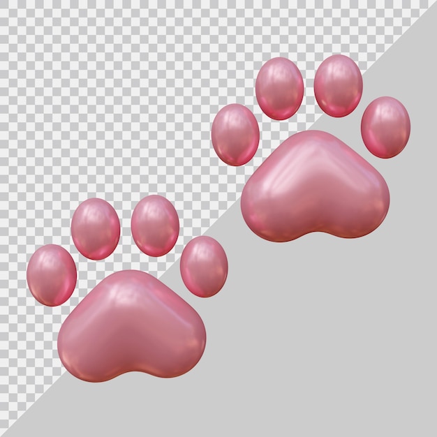 PSD icono de pata de perro o gato con estilo moderno 3d