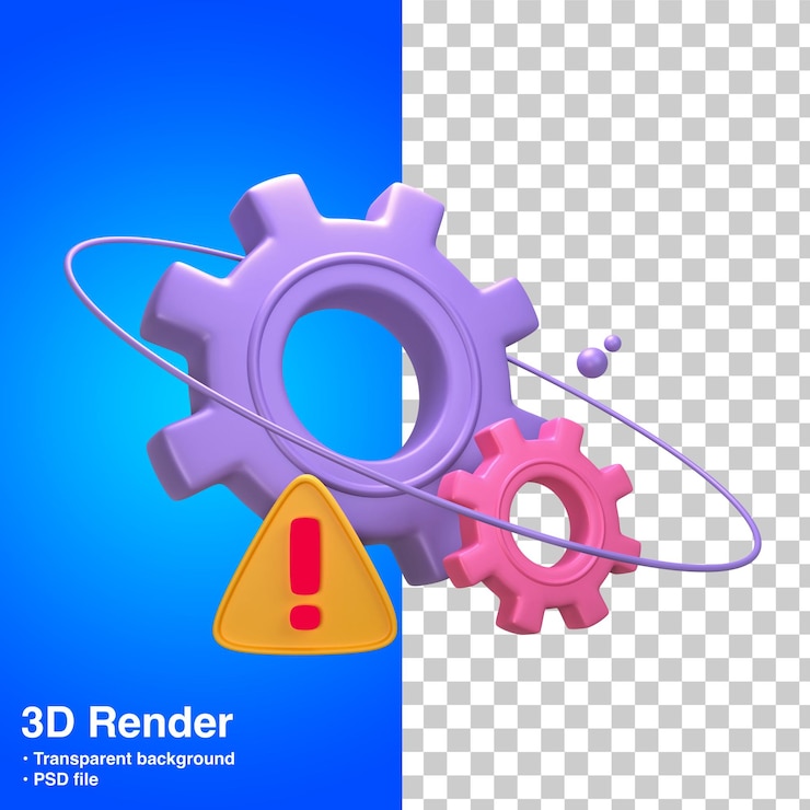 PSD icono de pausa de mantenimiento render 3d