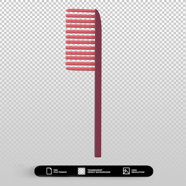 icono de peine cosmético de render 3d