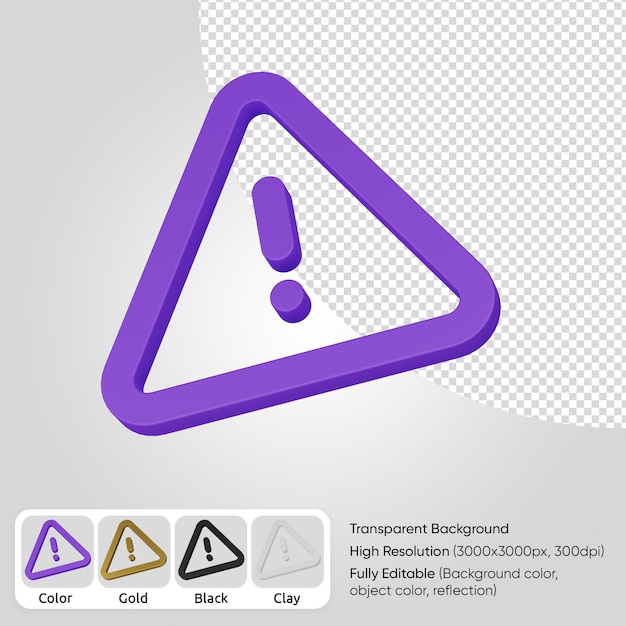 PSD icono de peligro 3d