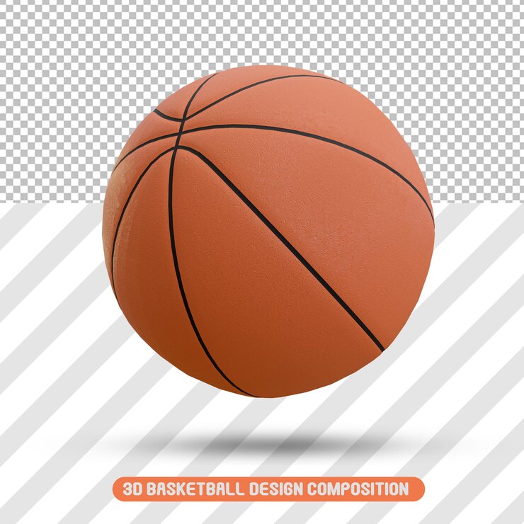 Icono de pelota de baloncesto realista 3D