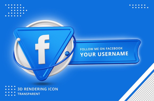 Icono de perfil de facebook en renderizado 3d