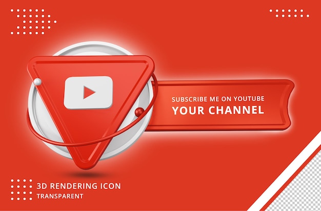 Icono de perfil de Youtube en renderizado 3d