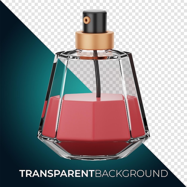 Icono de perfume de cosmética y belleza premium Representación 3d sobre fondo aislado PNG