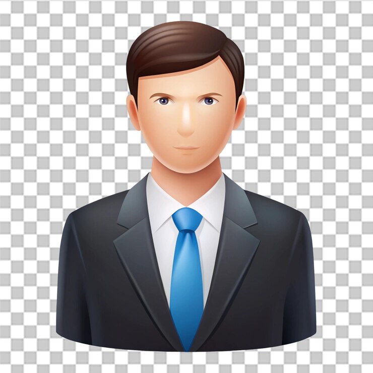 PSD icono de persona avatar de hombre de negocios aislado en un fondo transparente