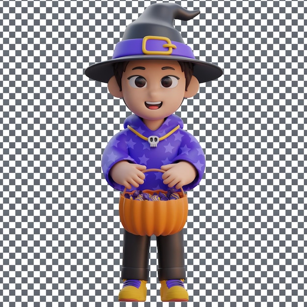 Icono de personaje de PSD 3D Boy en fondo aislado y transparente