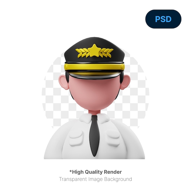 PSD icono piloto 3d psd premium