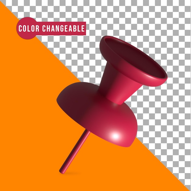 icono de pin de color cambiable de renderizado 3d