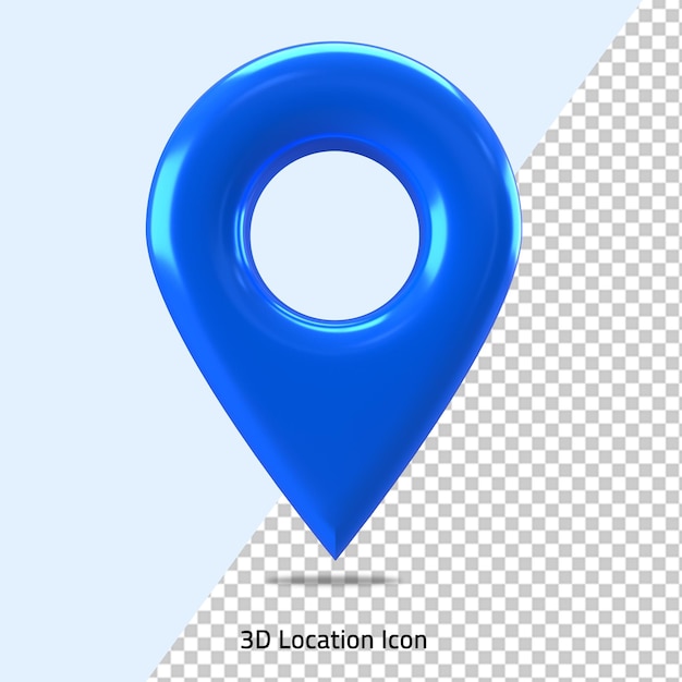 Icono de pin de mapa de ubicación render 3d