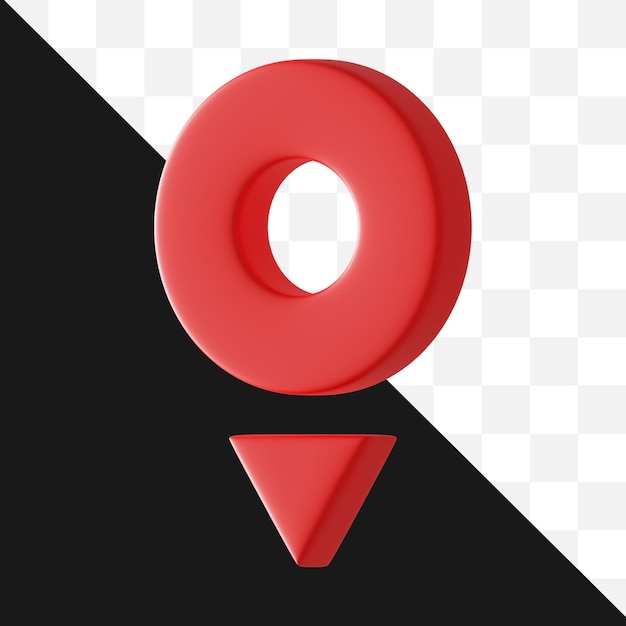 Icono de pin redondeado 3D