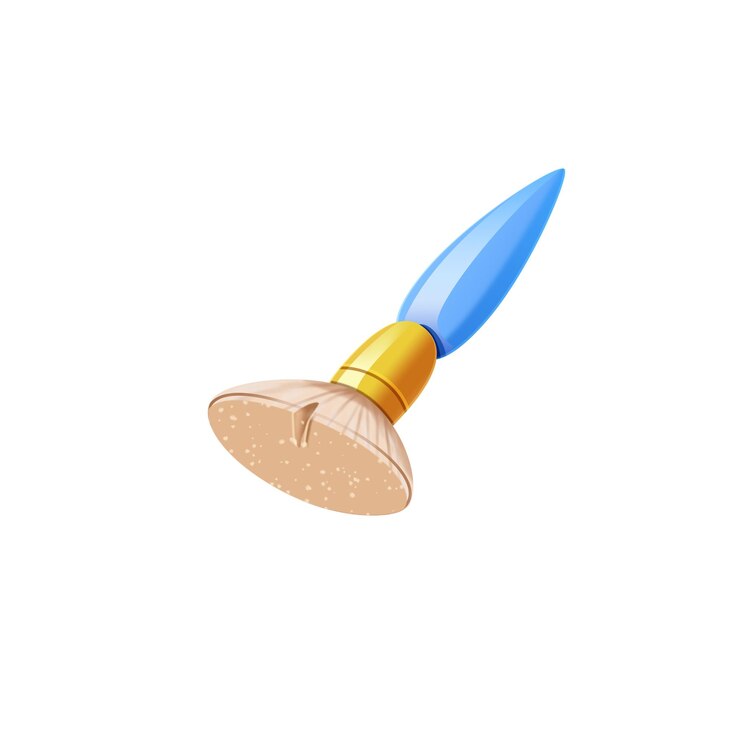Icono de pincel estilo isométrico 3d