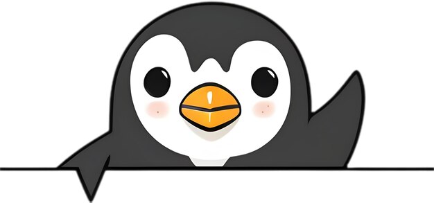 El icono del pingüino lindo en un estilo minimalista