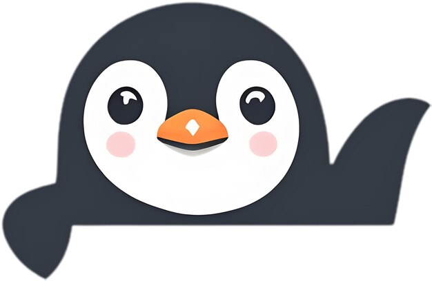 PSD el icono del pingüino lindo en un estilo minimalista