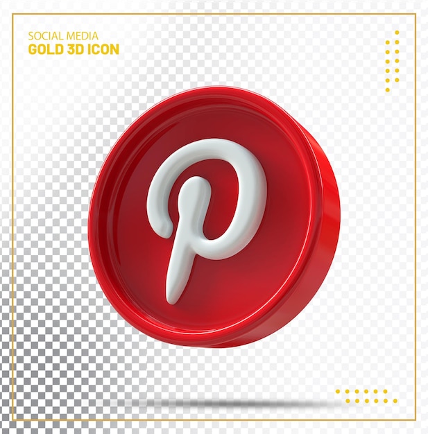 Icono de pinterest 3d moderno