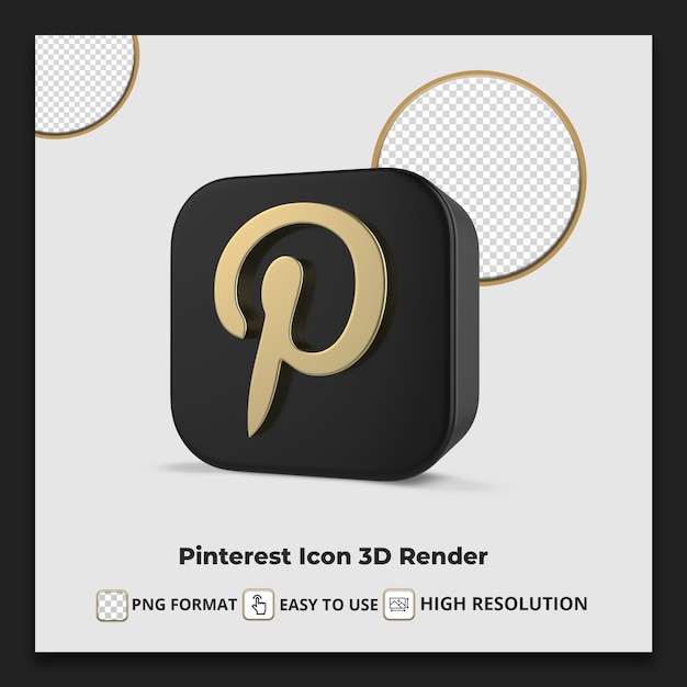 Icono de pinterest 3d render