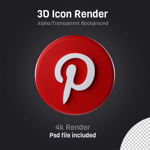 icono de pinterest 3d