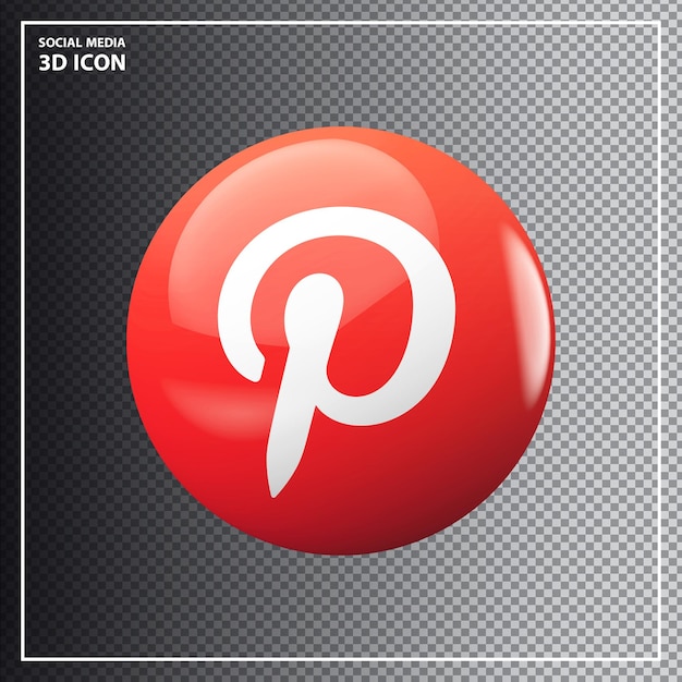 PSD icono de pinterest 3d