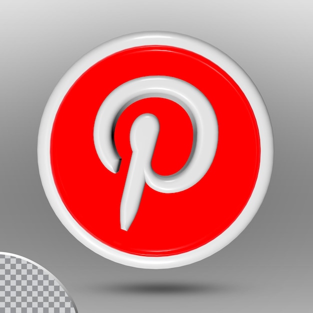 icono pinterest cuadrado 3D