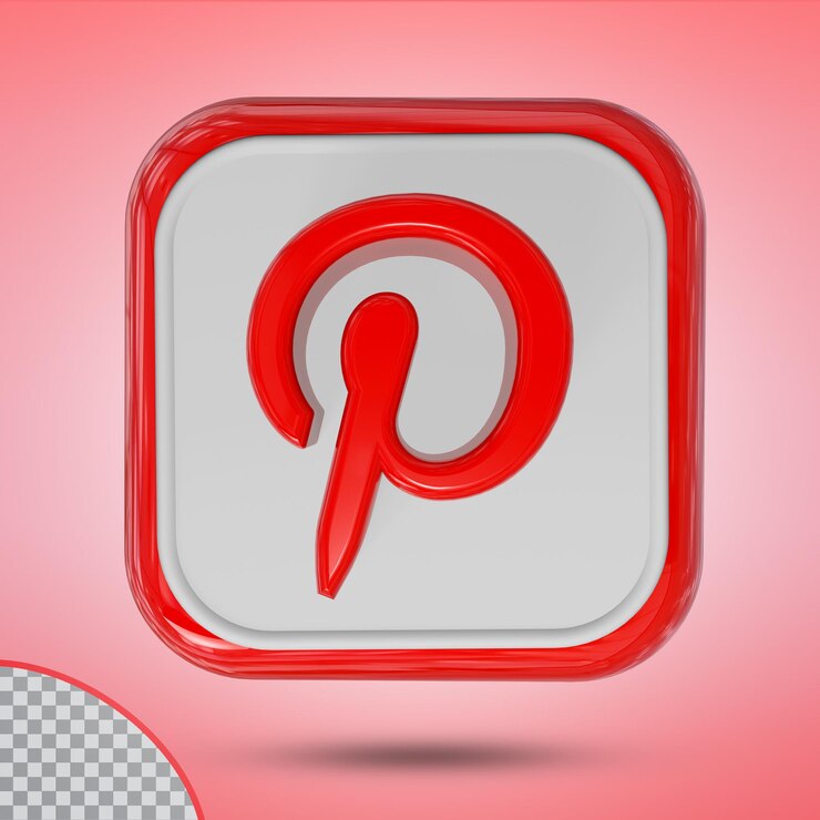 PSD icono pinterest estilo 3d cuadrado