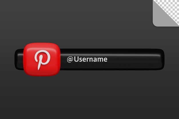 Icono de pinterest de redes sociales 3d