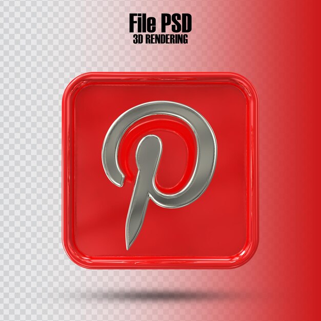 Icono pinterest representación 3d