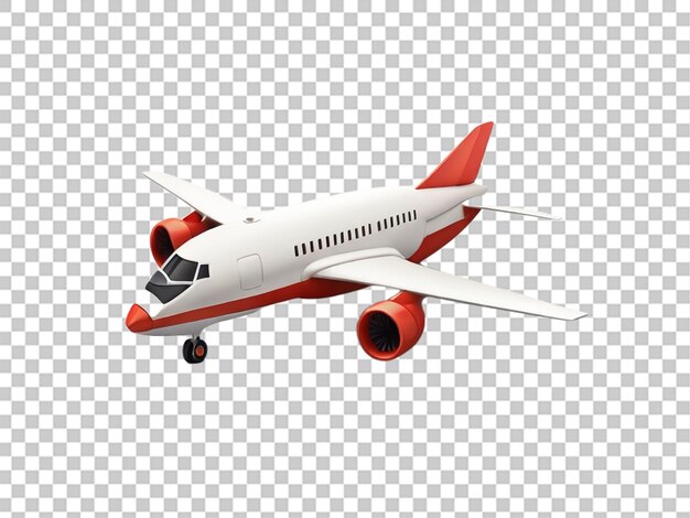 PSD icono plano moderno en 3d de un avión sobre un fondo blanco