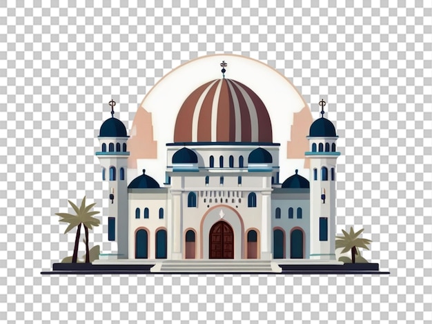 PSD icono plano moderno de la sinagoga sobre un fondo blanco
