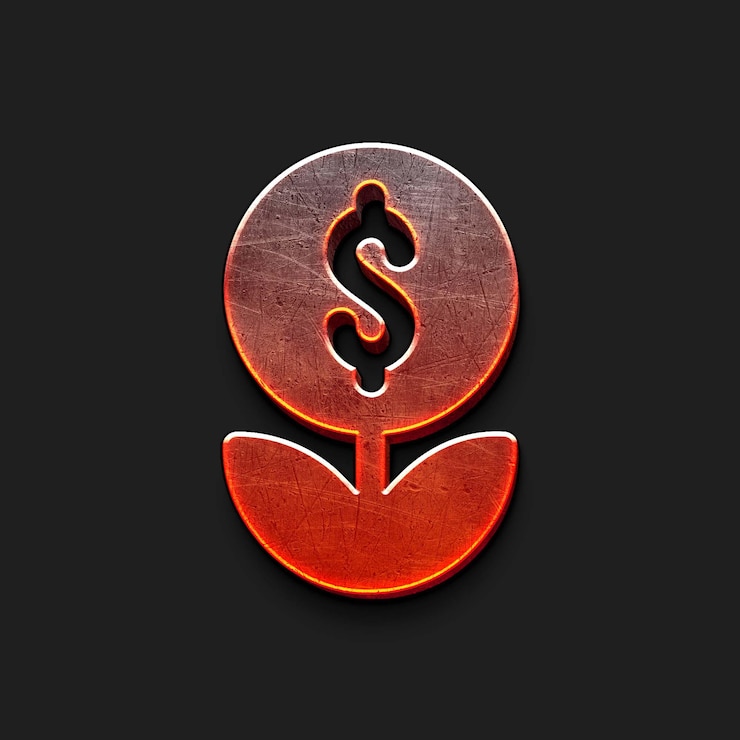 PSD el icono de la planta de dólar 3d