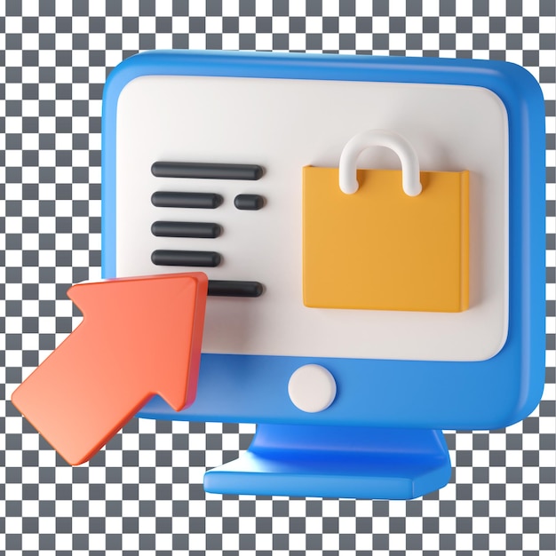 Icono de plantilla web PSD 3D en un fondo aislado y transparente