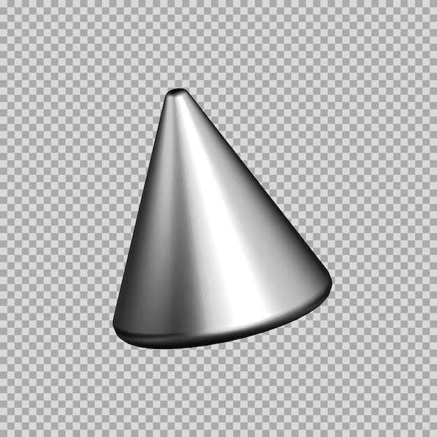 Icono de plata dinámico de cono 3D